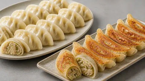 Dumplings in several shapes as an illustrative production reference