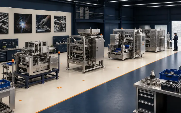 Concept visualization of stainless-steel food machinery modules in assembly and inspection