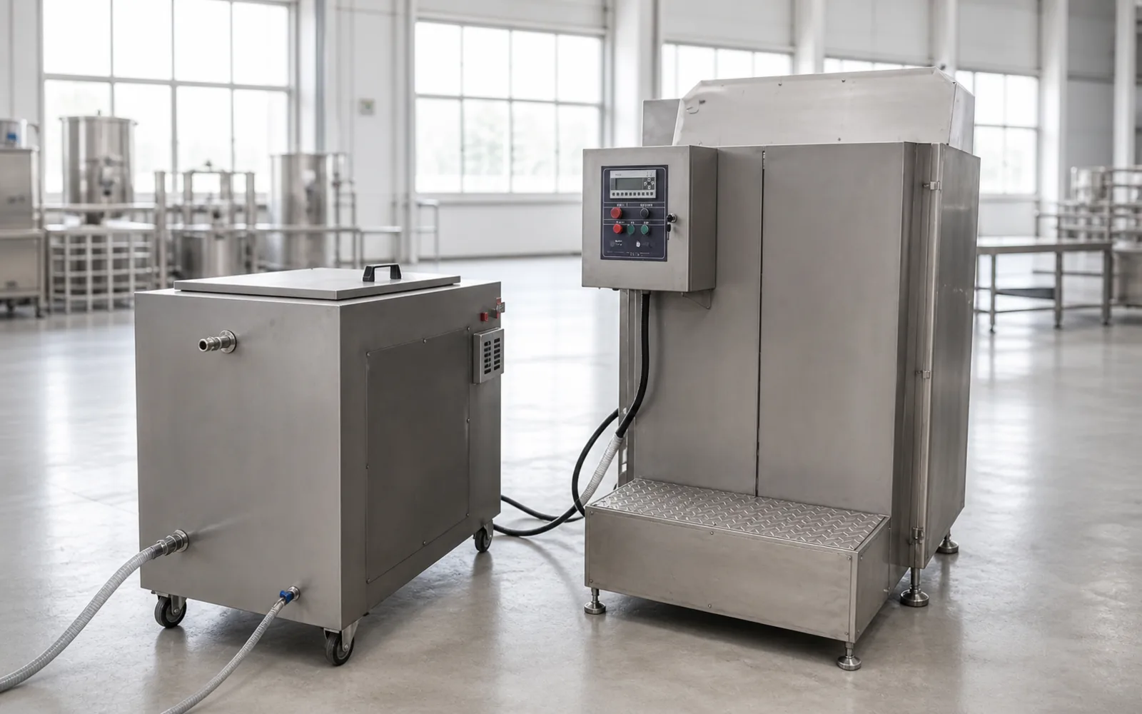 visualization of a HELPER saltwater mixing and dosing tank system