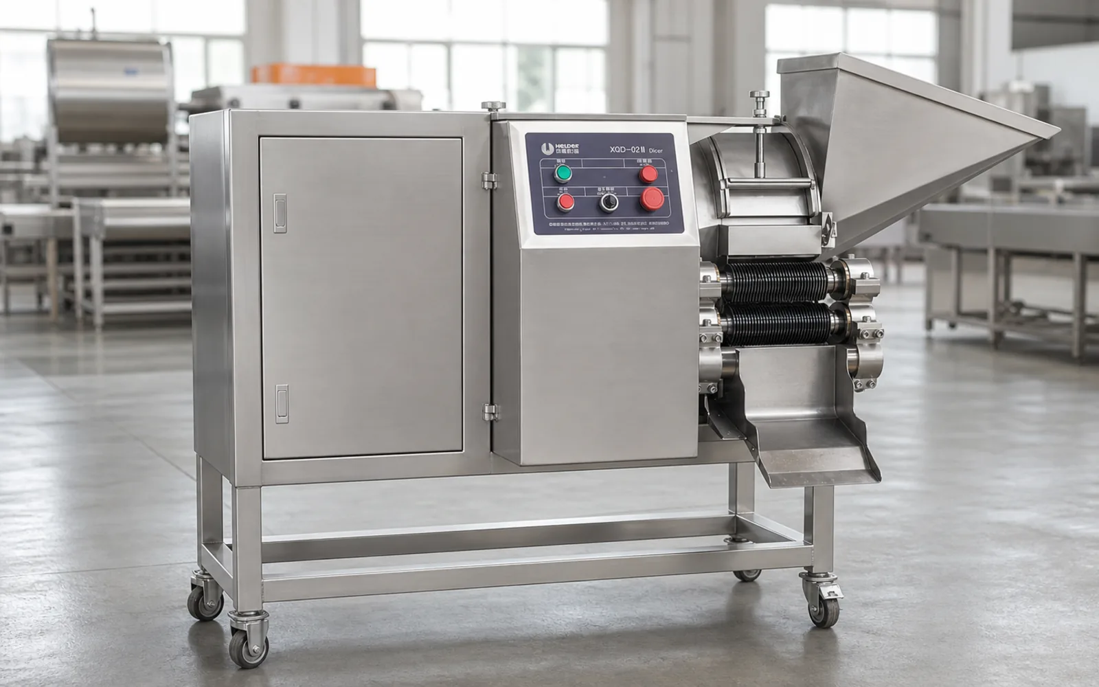 visualization of the HELPER XQD-02II industrial vegetable dicing machine