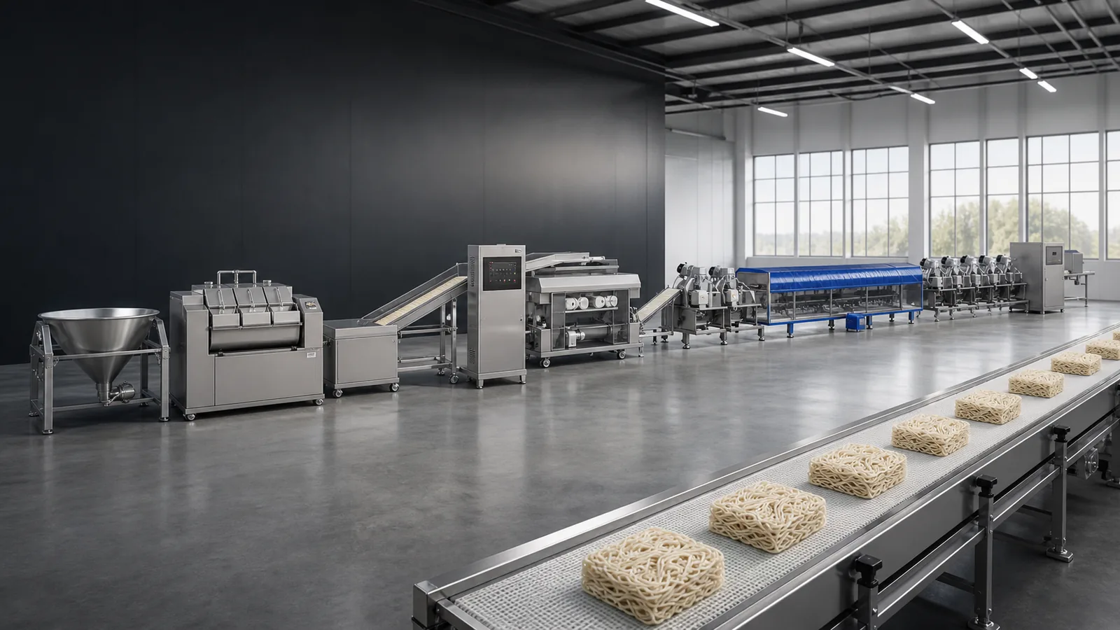Automatic air-dried instant egg noodle line