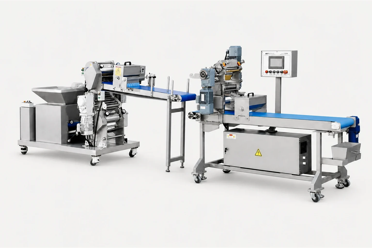 Automatic compound dough sheeter for dumpling wrappers