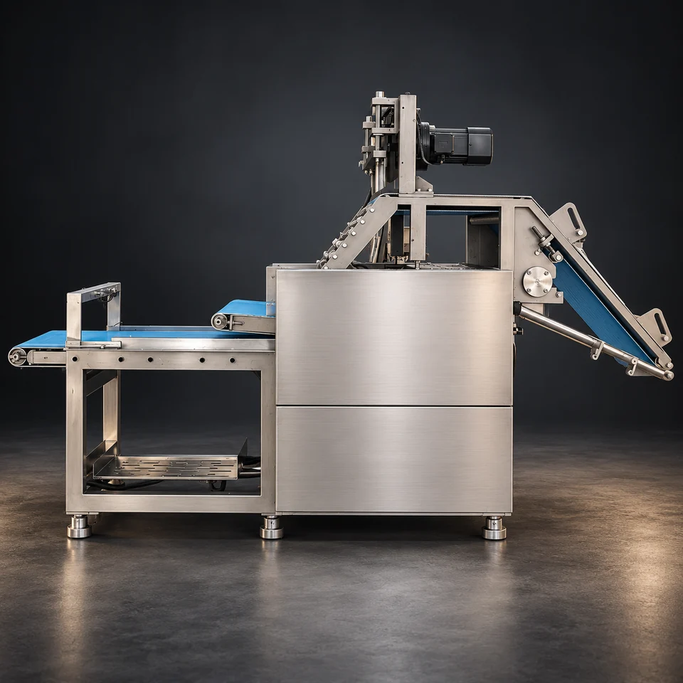 Dough folding and rolling unit with conveyors and upper drive
