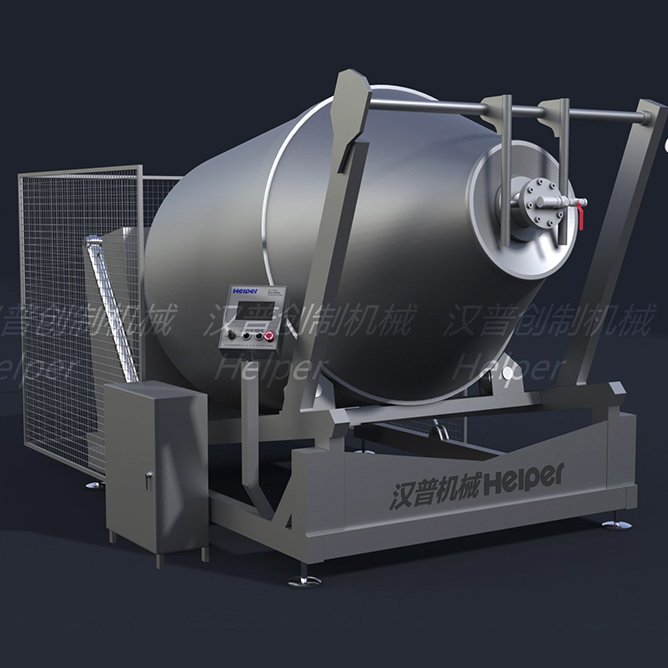 Official Chinese HELPER GRZ-3500II refrigerated hydraulic tilting vacuum tumbler rendering