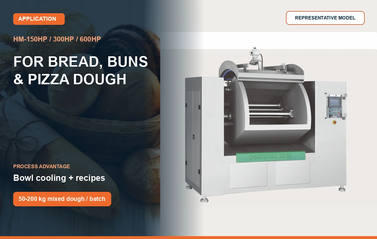 HM-HP bakery dough mixer for bread, buns and pizza dough
