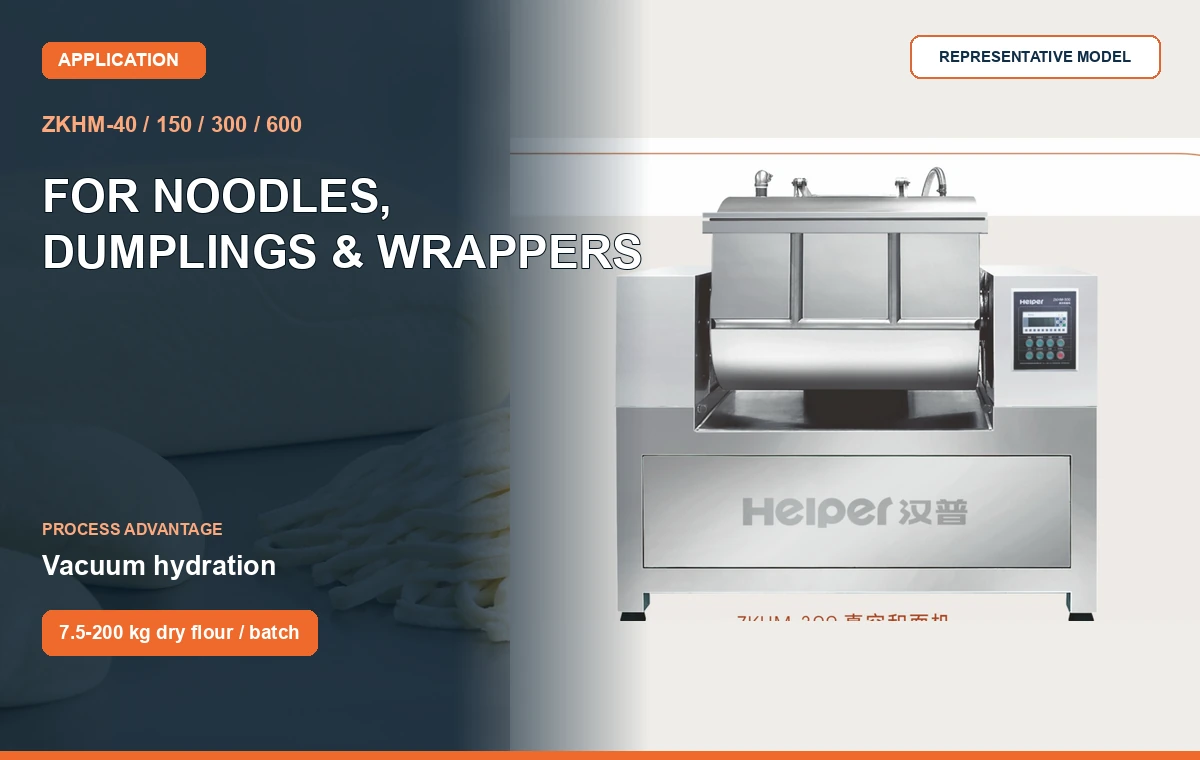 ZKHM vacuum dough mixer for noodles, dumplings and wrapper dough