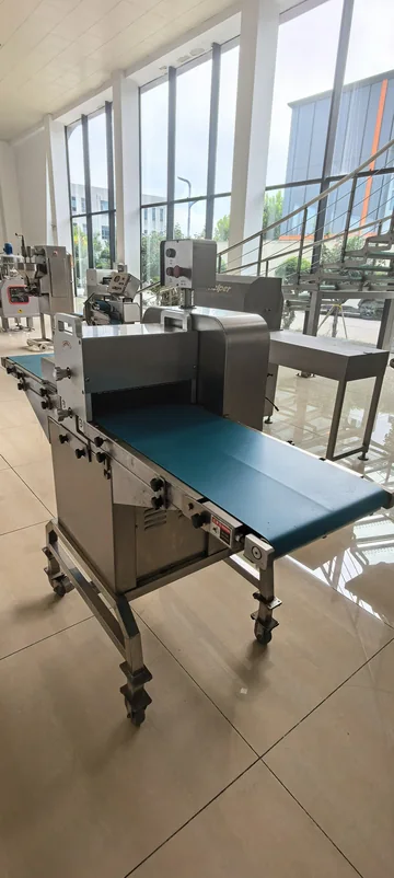 LC-500 blue conveyor leading toward the cutting housing