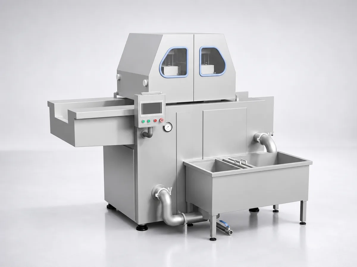 visualization of meat brine injection equipment
