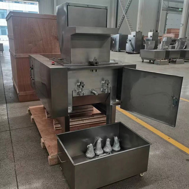Official HELPER SGJ industrial bone crusher with stainless feed hopper and service door