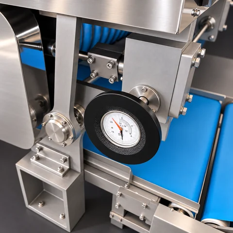 Adjustment handwheel: side view: standalone compound dough sheeter