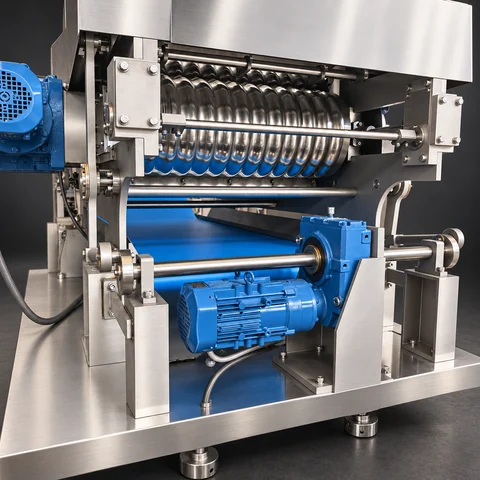 End-frame and conveyor drive: standalone compound dough sheeter