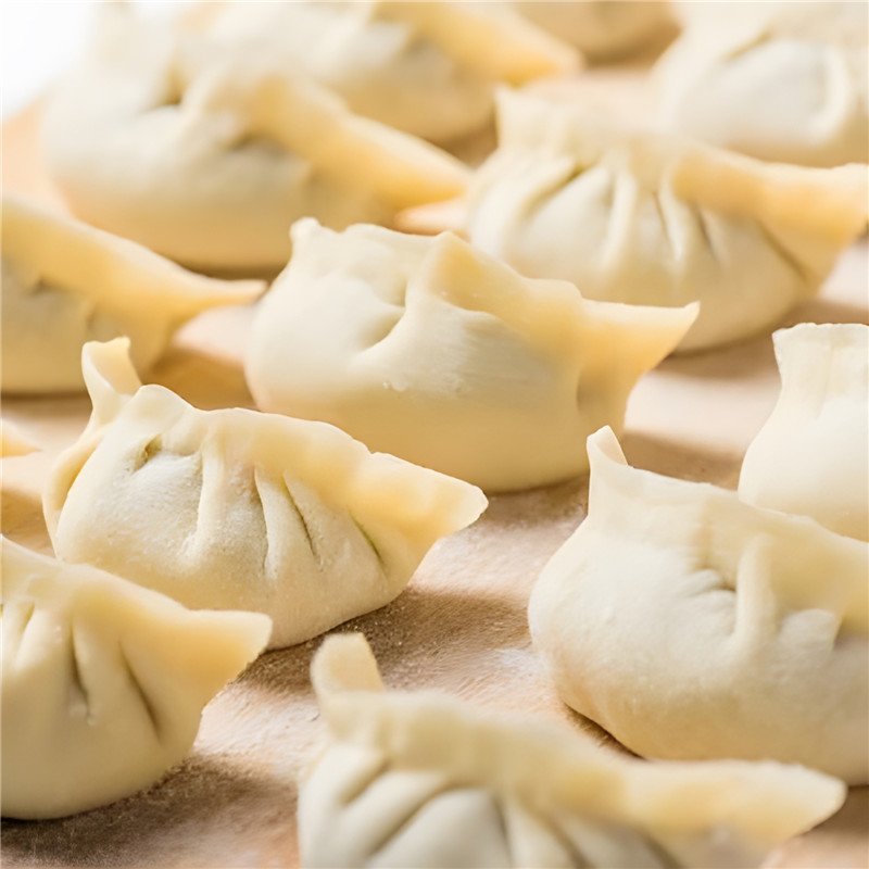 Finished Chinese dumplings and potstickers