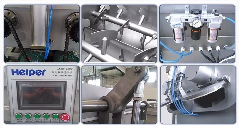 Official HELPER twin-shaft vacuum mixer family detail