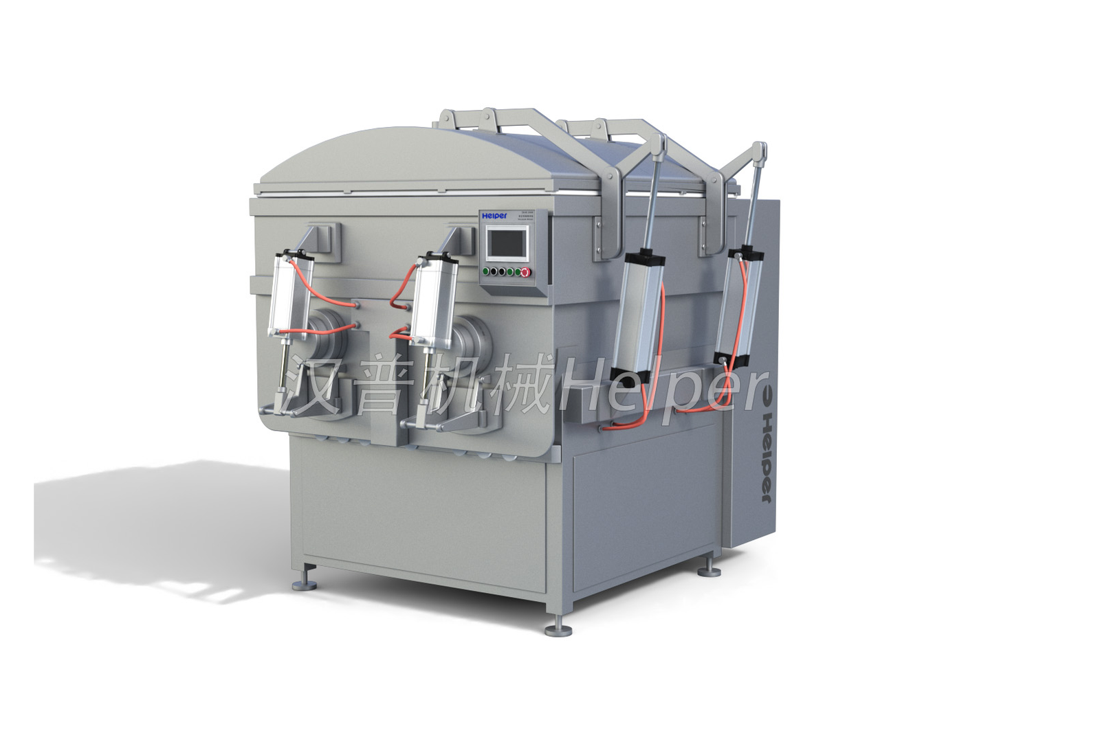 Official HELPER rendering showing the pneumatic lid and discharge mechanisms